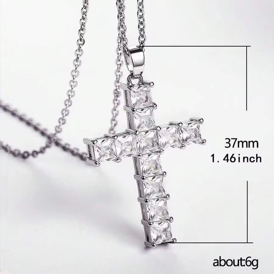 New Fashion Necklaces Female Pendants Gold Multi Color Crystal Jesus Cross Pendant for Women Necklace Party Leisure Time Jewelry