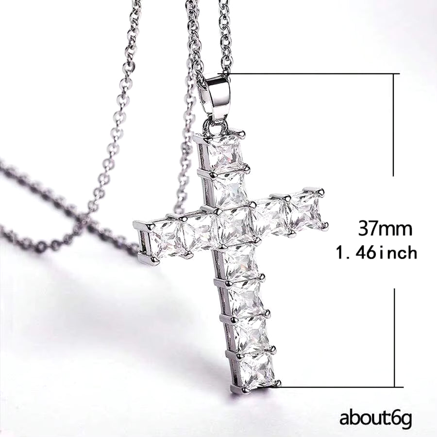 New Fashion Necklaces Female Pendants Gold Multi Color Crystal Jesus Cross Pendant for Women Necklace Party Leisure Time Jewelry